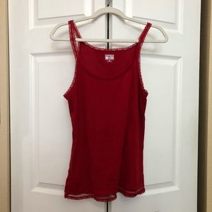 Converse Red lace tank top